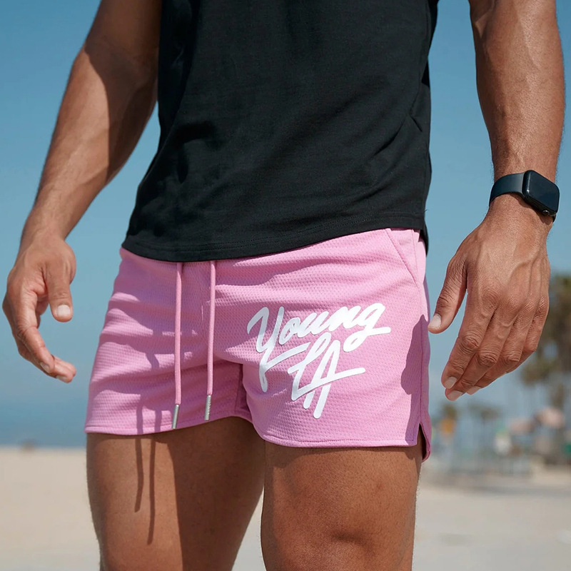 Monogrammed Printed Mesh Quick Dry Beach Shorts