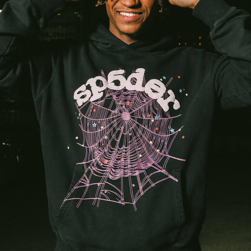 Hip Hop Spider Print Hoodie Set