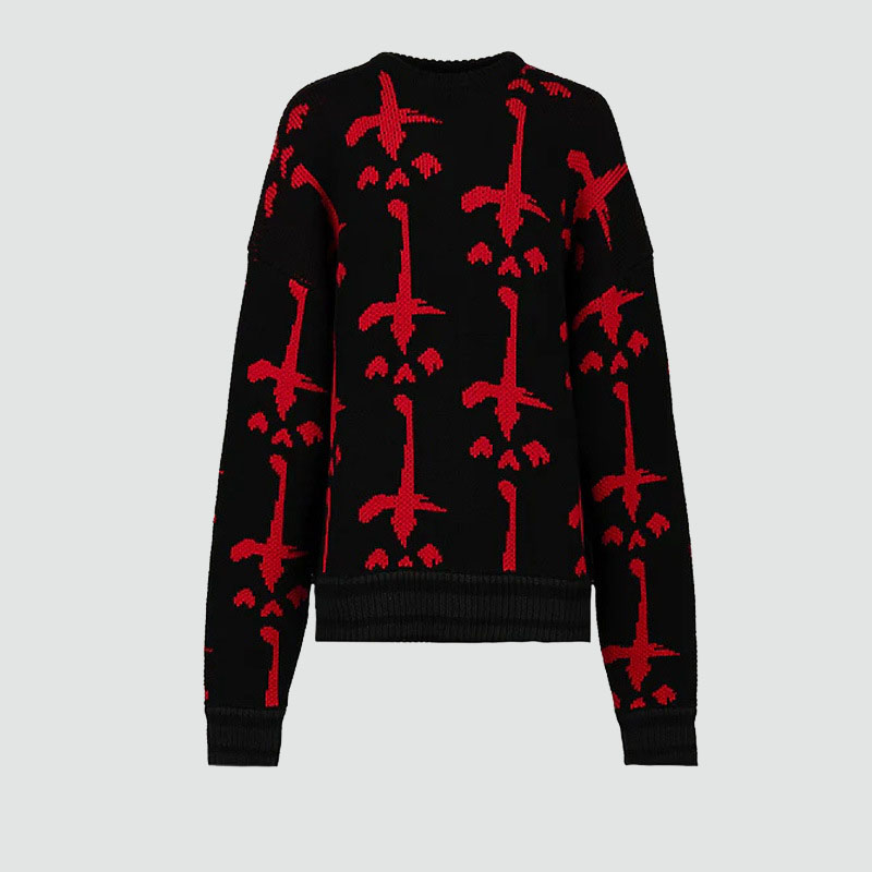 Y2K Dark Goth Jacquard Sweater