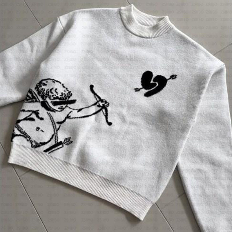 Y2K Cupid Archery Jacquard Sweater