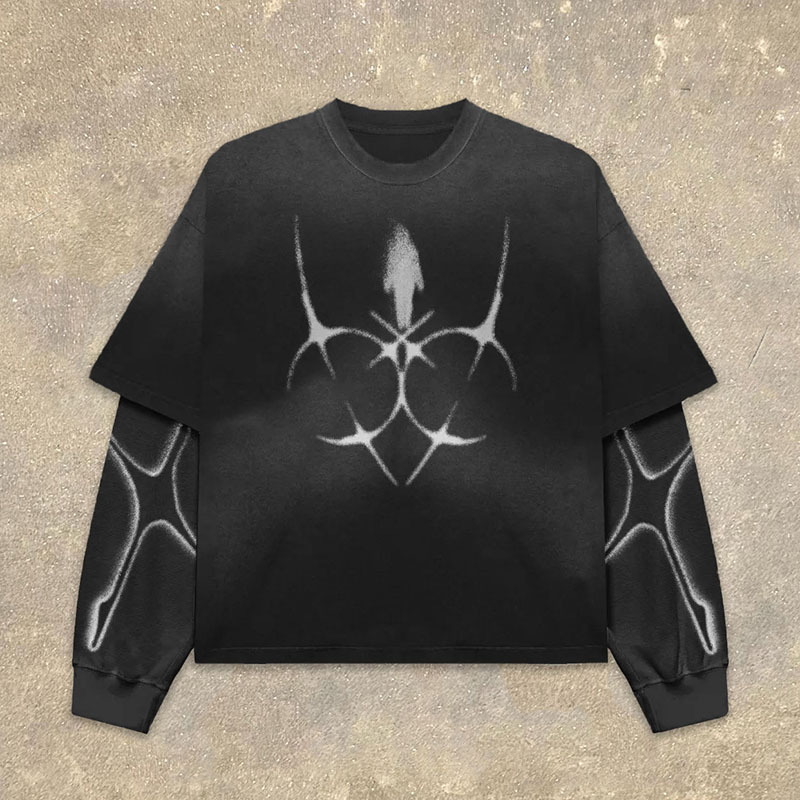 Goth Vintage Print Long Sleeve T-Shirt