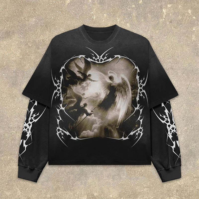 Goth Vintage Print Long Sleeve T-Shirt