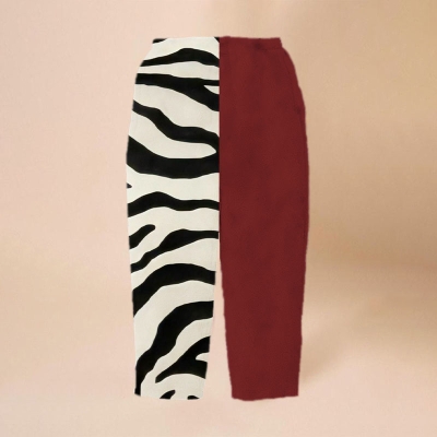 Zebra Print Colorblocked Flannel Lounge Pants