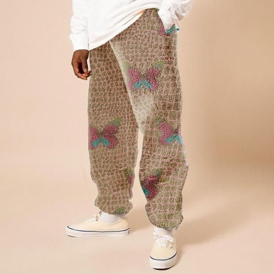 Butterfly Print Flannel Lounge Pants