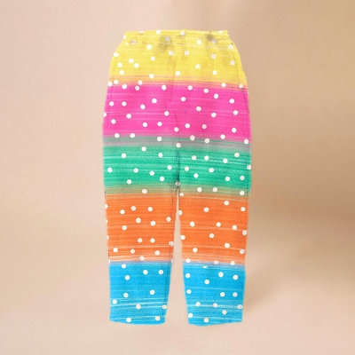 Rainbow Polka Dot Printed Flannel Lounge Pants