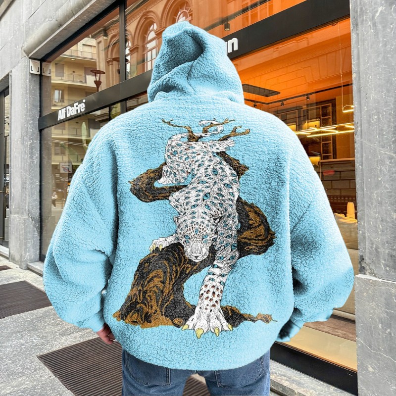 Peace Dove Graffiti Flannel Hoodie