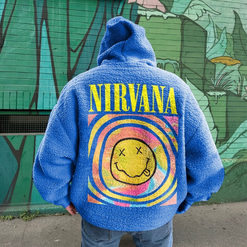 Smiley Doodle Flannel Hoodie