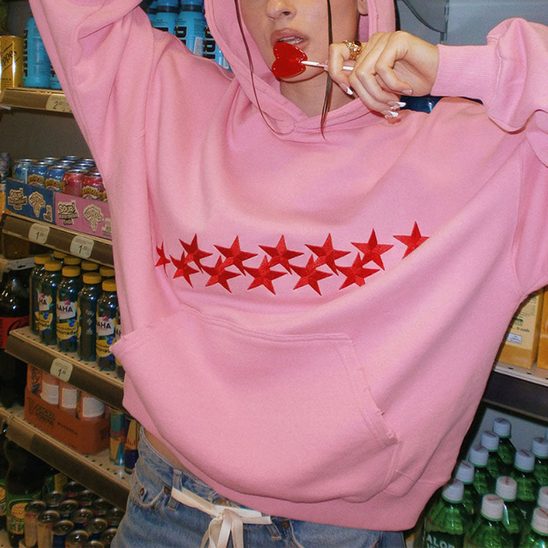 Star Print Hoodie