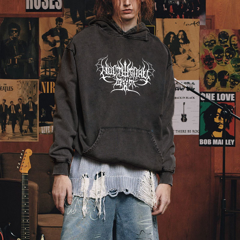 Vintage Goth Washed Hoodie