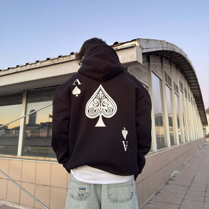 Ace of Spades Print Hoodie