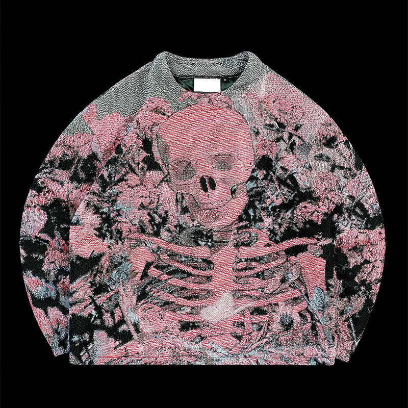 Vintage Goth Skull Print Sweatshirt