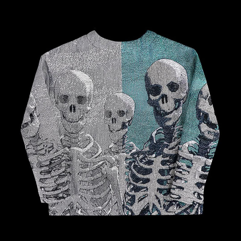 Vintage Goth Skull Print Sweatshirt