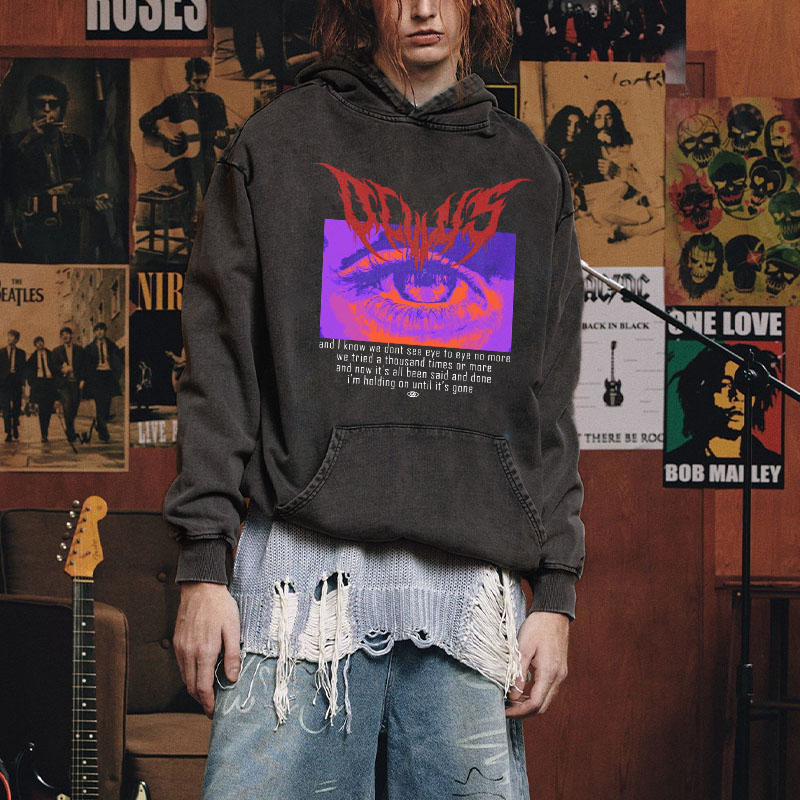 Y2K Goth Washed Hoodie