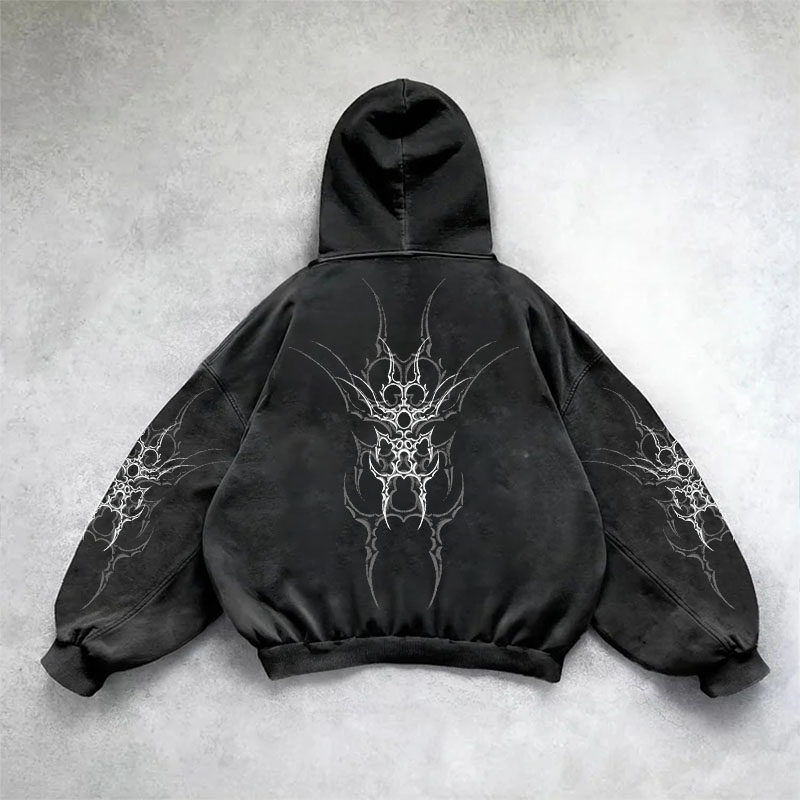 Y2K Goth Washed Hoodie