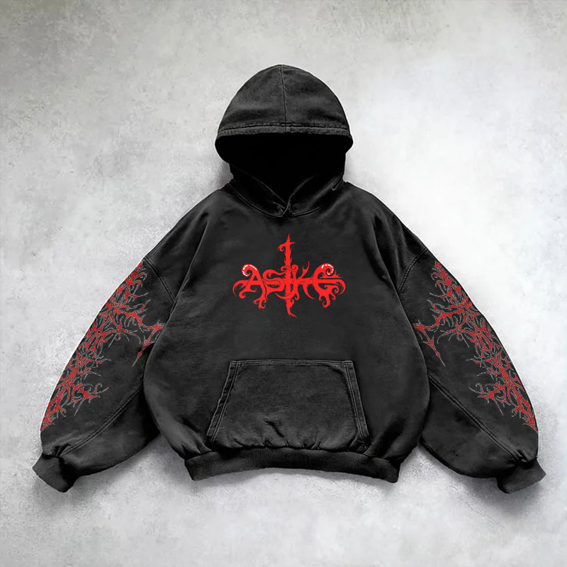 Y2K Hell's Devil Washed Hoodie