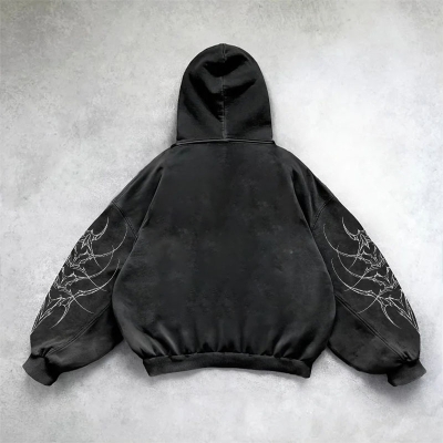 Y2K Goth Washed Hoodie