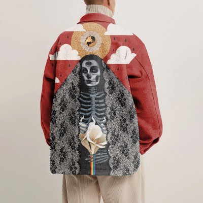 Skull Illustration Shirt Jacket