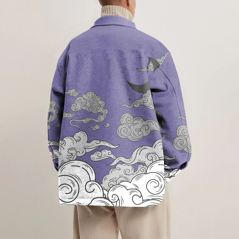 Wave Illustration Shirt Jacket