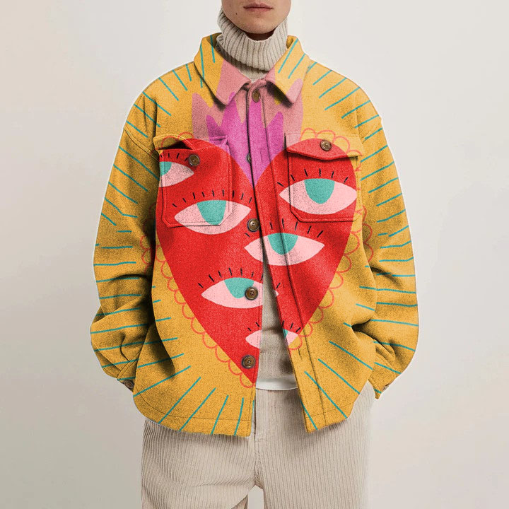 Love Eye Print Shirt Jacket