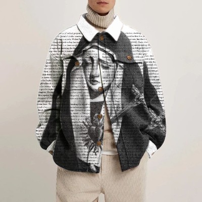 Praying Nun Print Shirt Jacket