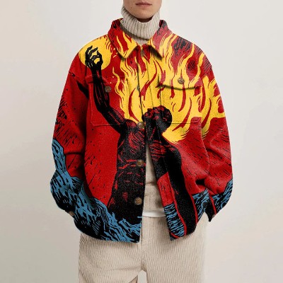 Hellfire Print Shirt Jacket