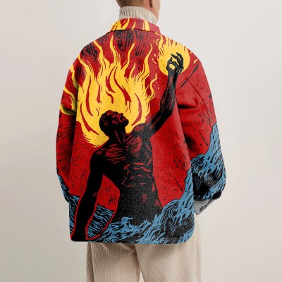 Hellfire Print Shirt Jacket