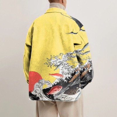 Japanese Totem Print Shirt Jacket