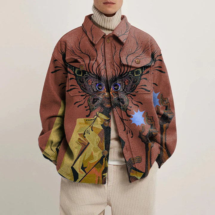 Abstract Art Print Shirt Jacket