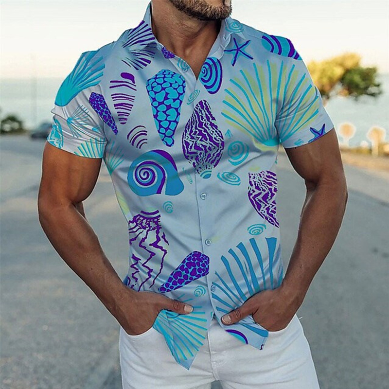 Men's Loose Beach Vacation Floral Short Sleeve Shirt