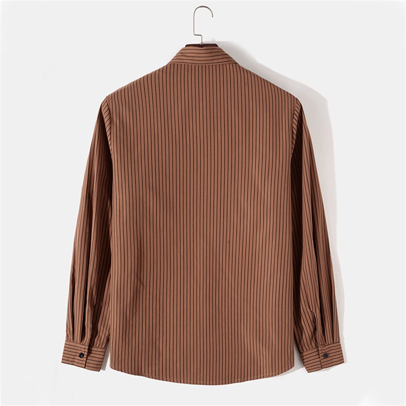 Light Brown Vertical Stripe Shirt