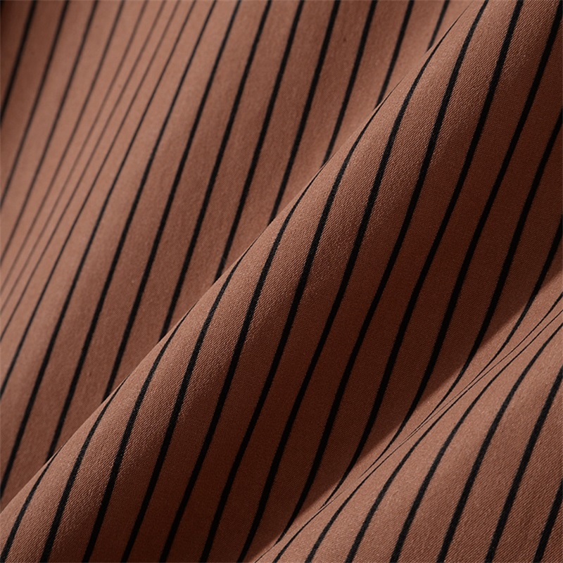 Light Brown Vertical Stripe Shirt