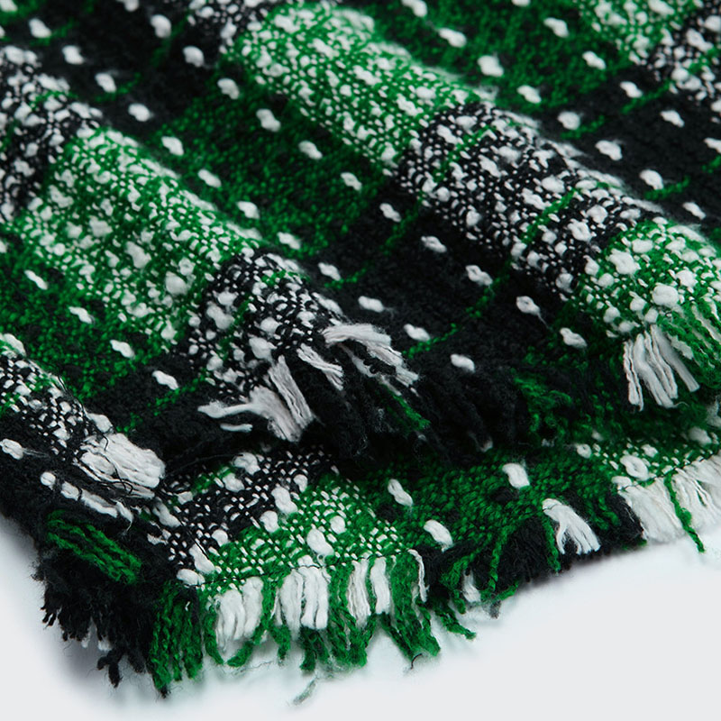 Green Check Print Tassel Shirt