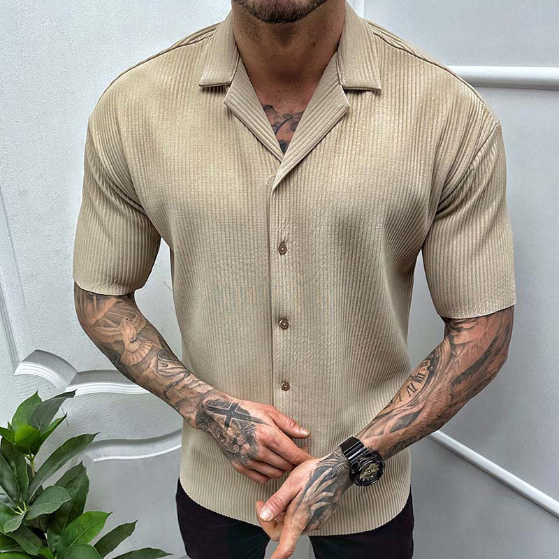 Men's Solid Color Casual Short Sleeve Shirt