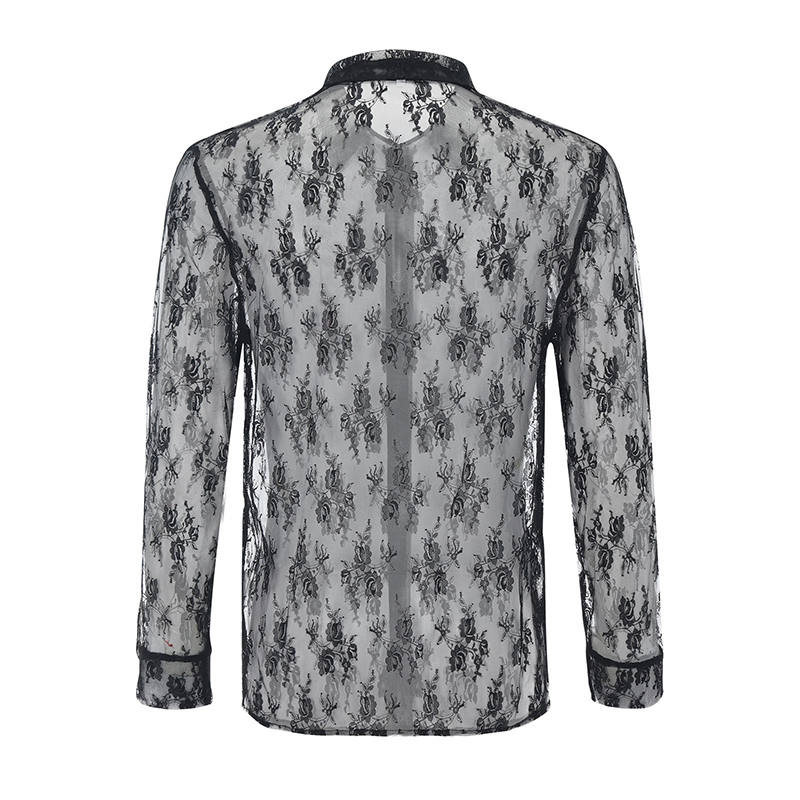 Casual Perspective Fashion Long Sleeve Lace Shirt