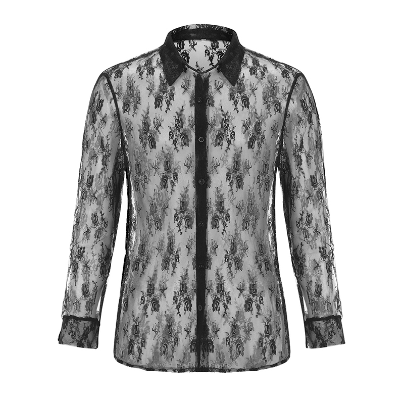 Casual Perspective Fashion Long Sleeve Lace Shirt