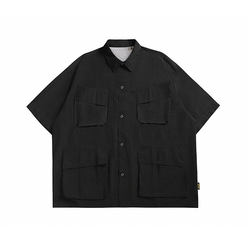 Japanese Workwear Large Pocket Short Sleeve Shirt