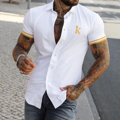 Crown K Print Slim Fit Short Sleeve Shirt