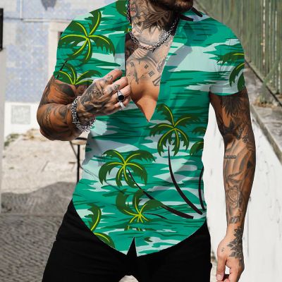 Tropical Print Beach Shirt