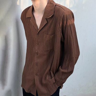 Street Hiphop Texture Drape Cuban Collar Shirt