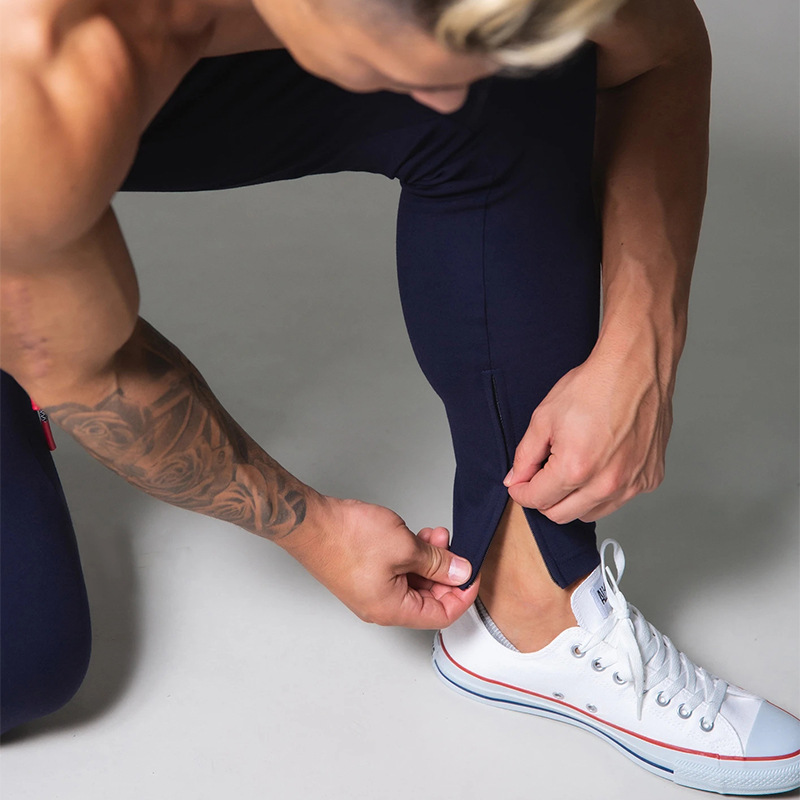 Men's Slim Fit Sweat Absorbing Zipper Jogging Pants