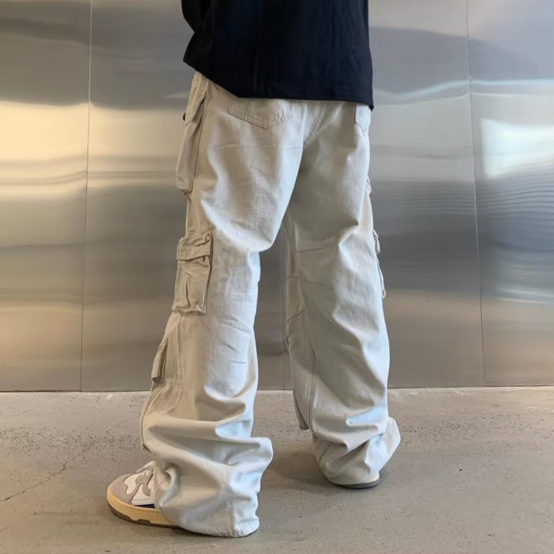 Casual Loose Straight Leg Cargo Pants With Large Pockets