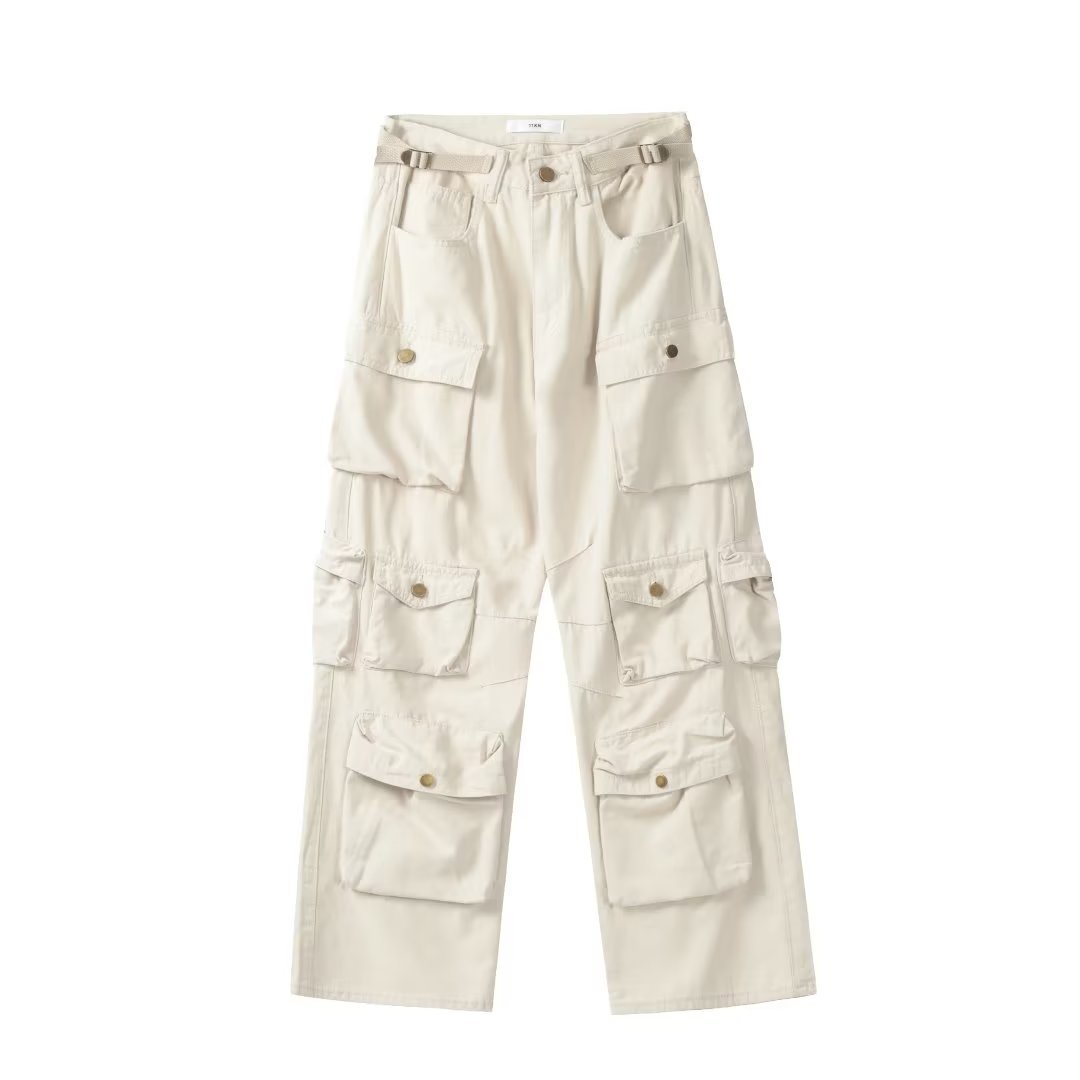 Casual Loose Straight Leg Cargo Pants With Large Pockets
