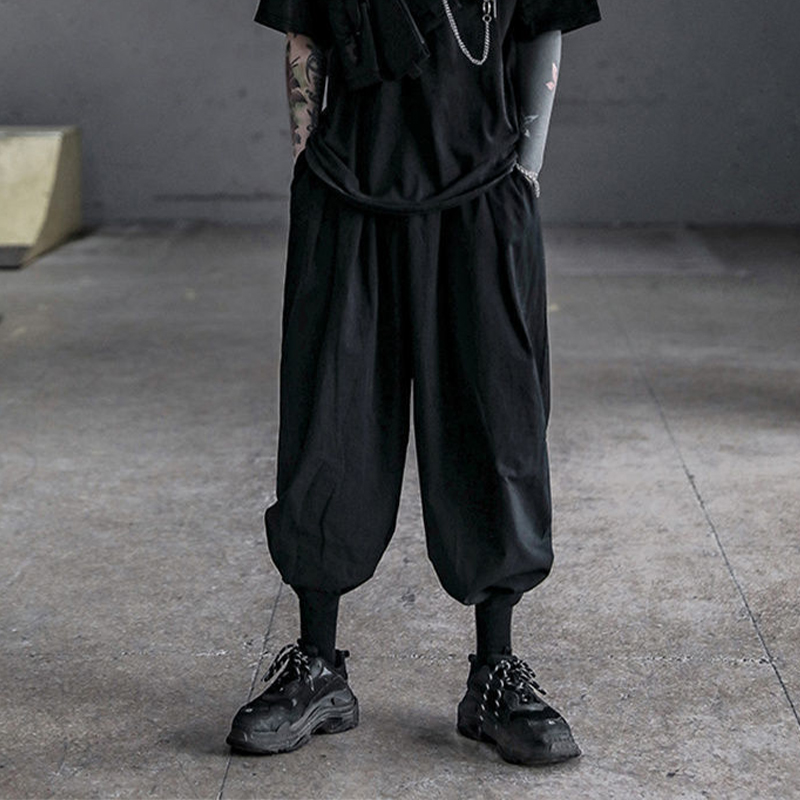 Japanese Style Loose Drawstring Bloomers Wide Leg Pants