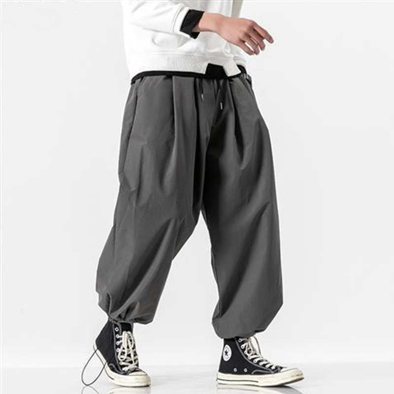 Japanese Style Loose Drawstring Bloomers Wide Leg Pants