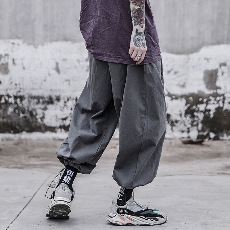 Japanese Style Loose Drawstring Bloomers Wide Leg Pants