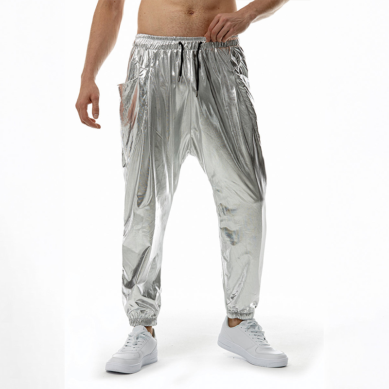 Men's Metallic Shiny Jogger Pants