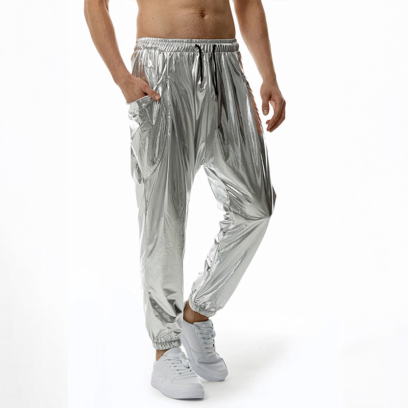 Men's Metallic Shiny Jogger Pants