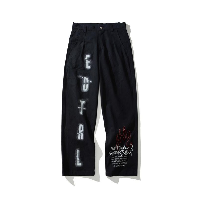 saferido Plus Size 5XL-M High Street Pleated Overalls Men's Fashion Loose Straight Casual Pants Male Solid Color Trousers Spring New