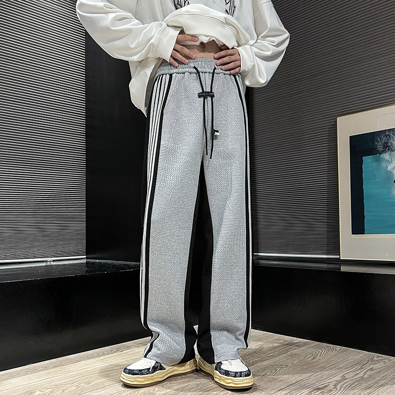 Striped Waffle Track Pants