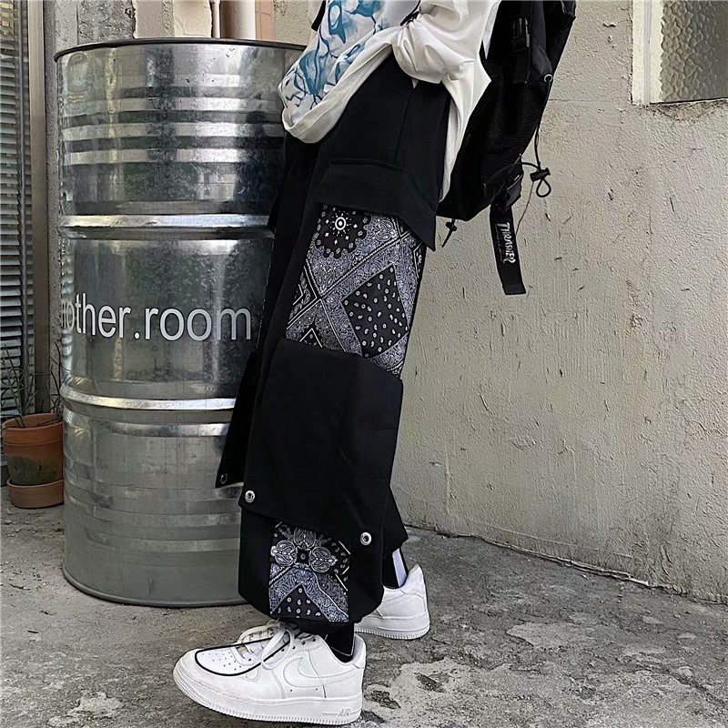 Cashew Paneled Multi-Pocket Cargo Pants